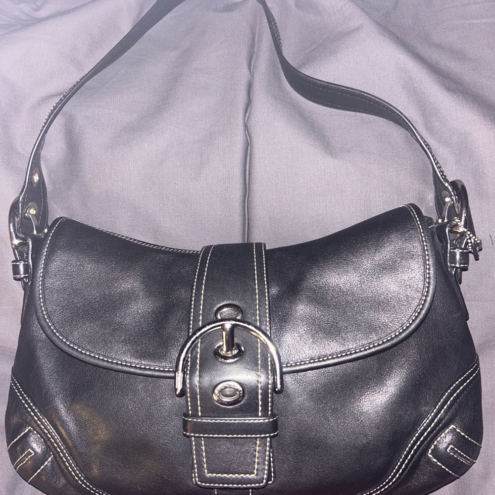 Coach Y2k Soho Black Vintage Buckle Shoulder Bag Purse D0778 F10192